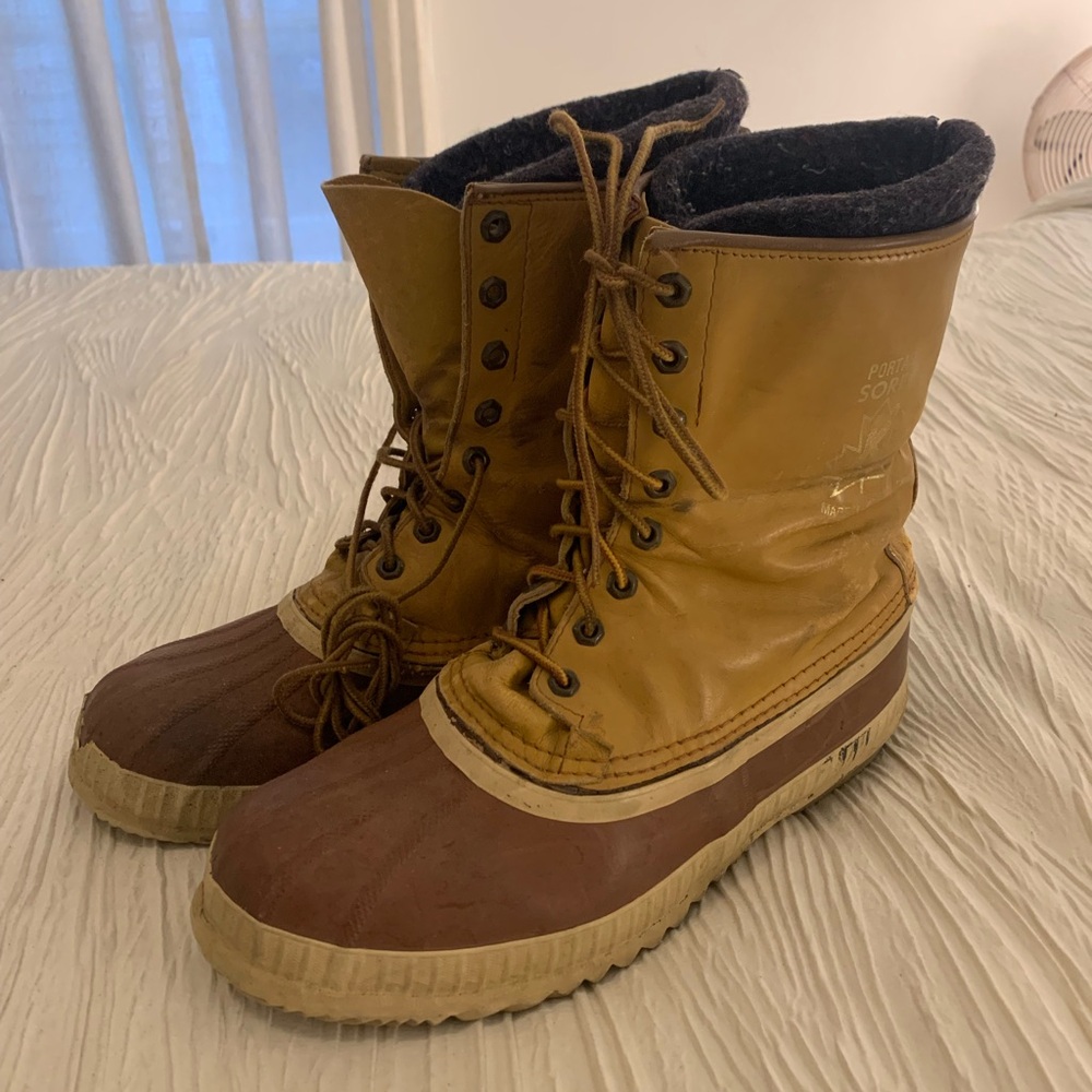 Vintage 80s Made in Canada Sorel Wool Lined Pac Boots, size 10